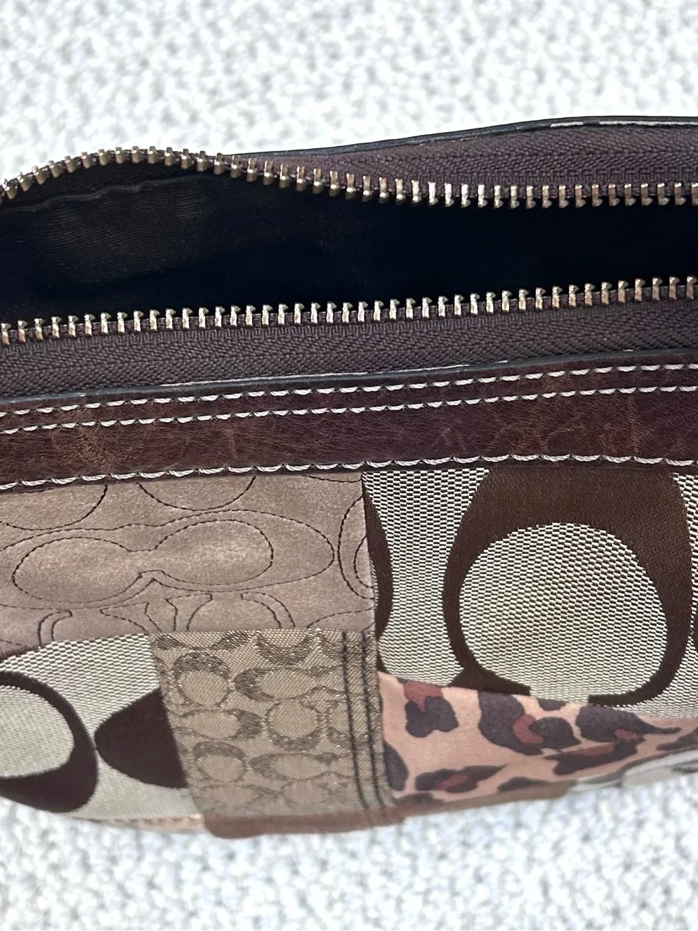 Coach Brown Patchwork Signature Hobo Shoulder Bag